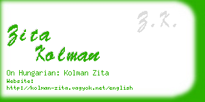 zita kolman business card